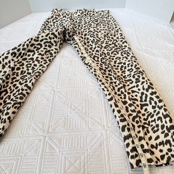 J. Crew Linen Blend Animal Print Cropped Pants Size 2 - Picture 5 of 9